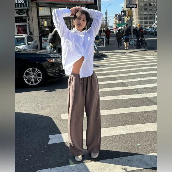 Djerf Linen Pants Brown - Picture 2 of 12